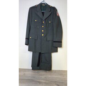 Vintage 194th Brigade USAMM Enlisted Uniform‎ Green Wool Jacket 44R Trousers 37S